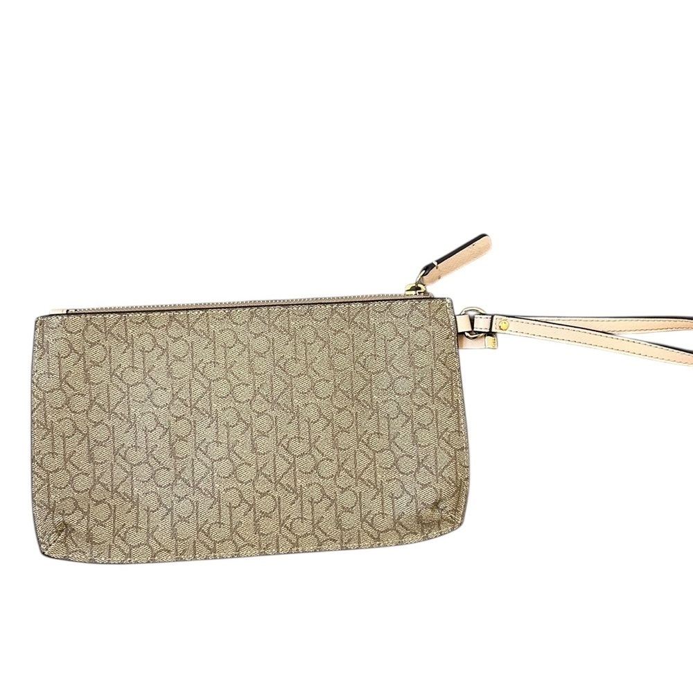 Calvin Klein Top Zip Monogram Wristlet Clutch - Picture 6 of 11